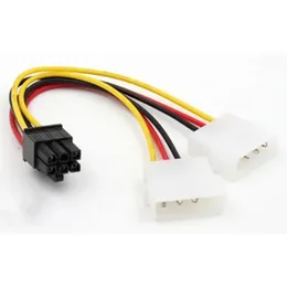 6pin до двойной 4PIN видеокарты Power Cord y Shape 8 Pin PCI Express до двухколастого 4 -контактного кабеля Molex Power Cable 15 см.