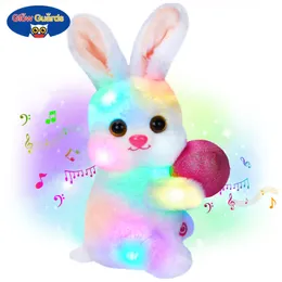 Glow Guards Glowing music plush toy Easter Bunny Stuffed Throw pillow cuddle ball party props Hunting Bonnet Decor 240416