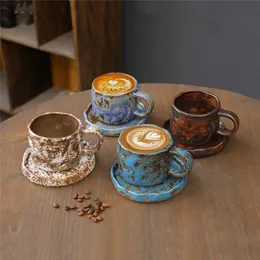 Original Original Vintage Coffee Mug Personal -style Pattern Cups Ceramic Porcelain With Tray 270 ML Hompts for Friends J240428