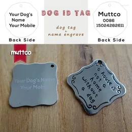 Abbigliamento per cani Lettering laser all'ingrosso Lettering Kirsite in lega autodispositura etichetta per animali domestici Lettera fai-da-te quadrata ID intagliato Dogs Dogs e tel Dit-003-3