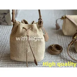 Designer bag handbag high quality Straw bags Bucket bag Shoulder bags beach bag designers woman Crossbody bag Nylon Knit Cowhide Cross pattern Re Edition 2000 2005