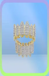 Men039S Women Fashion Teeth Grillz 18K Gold Plated Macro Pave CZ Icedout Grillz Set Top and Bottom Hiphop Grillzs Bling Blin1015800