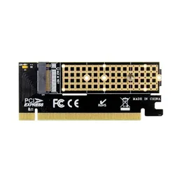 Yeni M.2 SSD PCIE Adaptörü Alüminyum Alaşım Kabuğu LED Genişleme Kartı Bilgisayar Adaptör Arayüzü M.2 NVME SSD NGFF - PCIE 3.0 X16 RISEFOR NVME SSD Adaptör