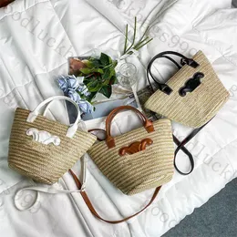 Designer Tote Handväska Kvinnor Fashion Straw Basket Bag Summer Beach Bag Holida Weekend Shop Shopping Väska vävd stor kapacitet crossbody lady axel väska