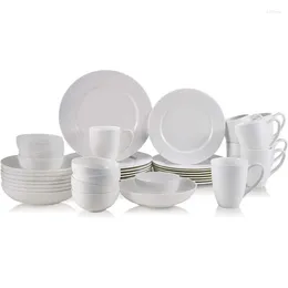 Пластин Annabele Chip Copestant 40-часовые набор посуды на 8 белых
