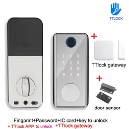 TUA TTLOCK APP Akıllı Kart Güvenliği Biyometrik Parmak İzi Kapısı Kilitler Parola Anahtarsız Giriş El 240422 için hırsızlık önleme