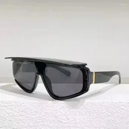 نظارة شمسية 2024 Retro Black Frame Cap قابلة للفصل UV400 UV حماية مربع الأزياء للرجال والسيدات
