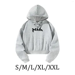 Hoodies للسيدات قميص سوداء رسائل سوداء رمادية رياضية دافئة طويلة الأكمام المريحة المريحة سقوط قطعة قماش أنيقة النساء هوديي الرياضة Pullover