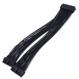 Ny 32 cm ATX 24PIN 1 till 2 Port Strömförsörjningsförlängning Kabel PSU Male till kvinnlig splitter 24pin Förlängning Kabelfor ATX Moderkortets förlängningskabel