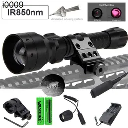 Lanternas originais Tochas zoomablem IR Ajustável IR Caça de luz Black Night Vision Scope Mount