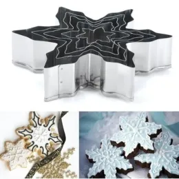 Formen 5pcs/Set Schneeflockenschneider -Kekse Edelstahl Fondant Weihnachtskuchen Gebäck Schimmel DIY Kitchen Backwerkzeug (Farbe: Silber)