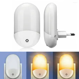 Night Lights Dusk To Dawn Automatic LED Light Wall Plug In Sensor Lamp Warm White US/UK/EU