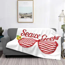 Одеяла Seaux Geeky All Size Soft Cover Glalel Home Decder Bedding Geek Chic Girly Sunflower Красные очки Умные