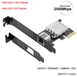 Kort Intel I225 Chips 100/1000M/2500M RJ45 Network Adapter PCIE PCI Express 2.5G Gigabit Etherent Network LAN Card