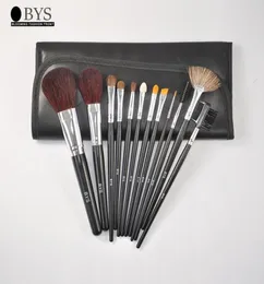 Bys 12pcs Black Makeup Brushes Definir Powor Foundation Eyeliner Eyeliner contorno Lip Contour Smudge Make Up Brush Tool Kit Bag9909937