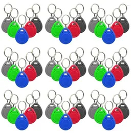 Kancalar 50pcs 125kHz T5577 EM4305 KEYFOBS Yeniden Yazılabilir RFID Etiketi Kopyala Erişim Kartı Kimliği Token Yüzük Kloner Anahtar Kilak Rastgele Renk