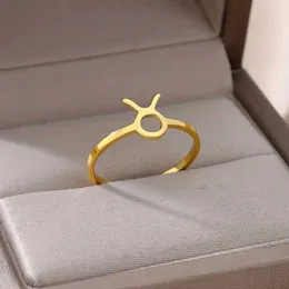 Anelli di nozze Costanti di cancro ad anello aperto in acciaio inossidabile vintage 12 anelli di segno zodiaca