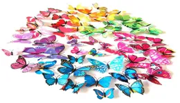 Party Decoration 12pcs 3D Butterfly Wall Stickers Decals 4SIZES avtagbar väggmålning för HomeBedroomBathroom -Living Roomoffices Deco3132423