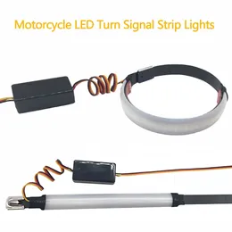 Motorradgabel LED -Blinde Signal Strip Lights Kit Bernstein Red Motorbike Vordere Blinker Indikatoren Bremslicht Bremslicht