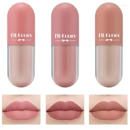 Lip Gloss Velvet Matte Lipstick 3 PCS Makeup Siquid Stick Makeup Long Dream Drear Nude Cup غير لاصقة عصيًا حمراء مقاومة للماء.