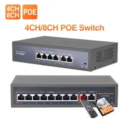 Webcams Techage 4CH 8CH 52V Network POE Switch для Ethernet IP Camerawireless Camera System с 10/100 Мбит/с IEEE 802.3 AF