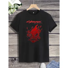 メンズTシャツファッションストリットウェアクラシックインテージサムライスタイルレトロ日本語ゲーム2077ゲームTシャツharajuku short slve o-neck cool t240425