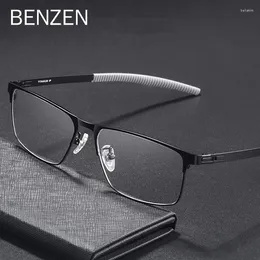 Strama da sole cornici benzen in titanio prescrizione telaio occhialico maschi quadrato myopia occhiali ottici maschili silicone occhiali silicone 5558