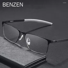 Sunglasses Frames BENZEN Titanium Prescription Eyeglass Frame Men Square Myopia Optical Glasses Male Anti Skid Silicone Eyewear 5558