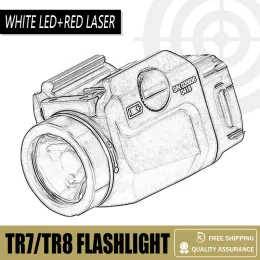 Lichter Taktische TR7/TR8 -LED -Pistolpistolenpistole mit rotem Punkt Laserzeiger für Glock 17 19 CZ75 1911 20mm Schiene