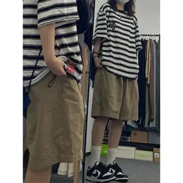 Mexzt Streetwear Pure Cotton Shorts Женщины хараджуку негабаритные грузовые шорты летние корейские черные белые спортивные ноги. Шорты 240426