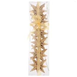 Figurine decorative 6 pezzi Star Christmas Star Etichette a pendente Etichette di Natale Decorazione in plastica Ornamento stereo