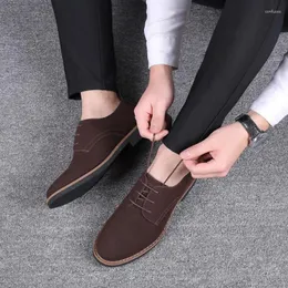 Casual Shoes Classic Lace-Up Man Oxford Youth British Style Affär Fashion Suede Men's Outdoor Derby Mocasines