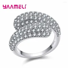 Anelli a grappolo Fashion 925 Anello nuziale in argento sterling Gioielli Bague Fema