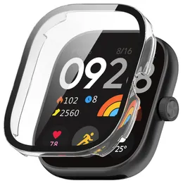 PC Case+Glass For Redmi Watch 4 3 Active Ecran Protector Temted Glass Watch Zegarek Zegarek Zatrudnika Protektora dla Redmi 3 4 Lite Cover