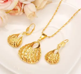 Sacca di moda set di orecchini a ciondolo donna regalo festa reale 24k giallo raffinato oro massiccio di dollari set di gioielli 2155207