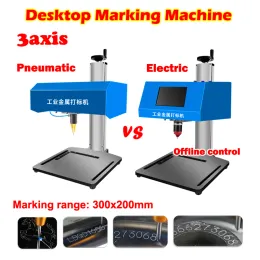 Desktop Pneumatic Electric Pneumatic Gravering Marking Machine Pekskärm för typskylt Cylinder Number Chassis Number Plotter