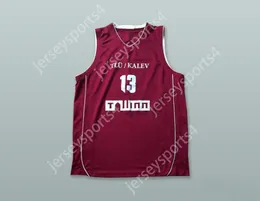 Özel Nay Adı Erkek Gençlik/Çocuk Robertas Grabauskas 13 BC Tallinna Kalev Estonia Maroon Basketbol Forması Üst dikişli S-6XL