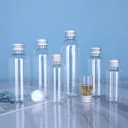 5-120 مل زجاجة بلاستيكية كاب الألومنيوم غسول شفاف عينة حاوية فارغة للسائل سائل الأليف مستحضرات تجميل محمولة 240425