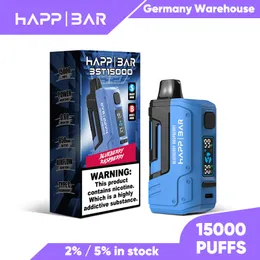 Original Happ Bar 15000 15K Puffs 850mAh Typ-C-Aufladen 25ml vorgefüllter Schote 2% 5% Einweg-Zigaretten VAPER 12000 Puff 16k 18k 18000 Deutsch Lagerhaus