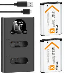 Chargers 2x Npbx1 Np Bx1 Batteries Akku + Led Dual Charger for Sony Hdras200v As20 As15 As100v Dscrx100 X1000v Wx350 Rx100 Rx1 Rx100ii