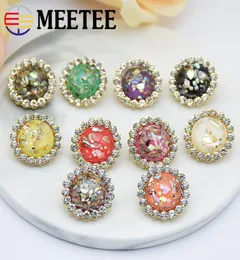 Meete Fashion Rhinestone Button Rousht Decorativos Diy Crystal Buttons para costurar acessórios de vestuário de casaco ky2111165062