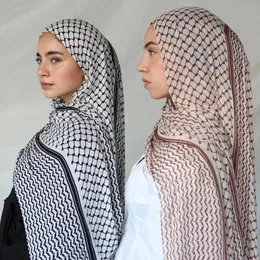 2024 Printed Chiffon Headscarf Middle East Dubai Headband Muslim Women Hijab Islam Fashion Scarf Female Long Turban 240511