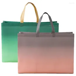 أكياس التخزين جودة وصول الجودة القابلة لإعادة الاستخدام للتسوق غير المنسوجة تدريجي تغيير اللون حقيبة حقيبة البقالة القابلة للطي