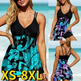 夏の女性ハイワイストビキニセット女性のタンキニス新しいデザイン印刷水着レディースビーチ入浴スーツモノキニ水着