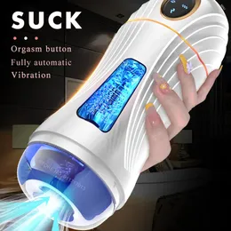 Männlicher Masturbator -Spielzeug automatisch Saugmasturbationstasse für Männer Tiefes Hals orale Vagina Saugblowjob Vibration Sex Machine 240423