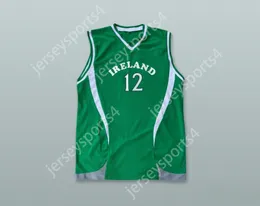 Niestandardowy nazwa męska młodzież/dzieci Irlandia narodowa drużyna 12 zielona koszulka koszykówki TOP STITCHED S-6XL