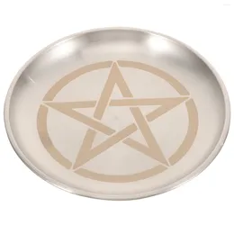 Kerzenhalter Pentagramm Safemend Dekorative Halter Candlestick Plate Saftey Altar Tably Delikate Eisensicherheit