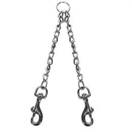 Dog Apparel Double Coupler Twin Lead 2 Way para dois cães de estimação Corrente de segurança da coleira