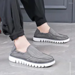 Casual Shoes Canvas för män med andningsbara mjuka sulor College Summer Style Japanese One Foot Outdoor Peking Ice Silk Cloth Shoe Trend