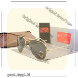 Rao Ban dla mężczyzn i kobiet projektantki 3025 okulary Czarna Rama Metal 58 mm spolaryzowany UV400 Glass Pilot Okulty przeciwsłoneczne Wysokiej jakości wersja 473